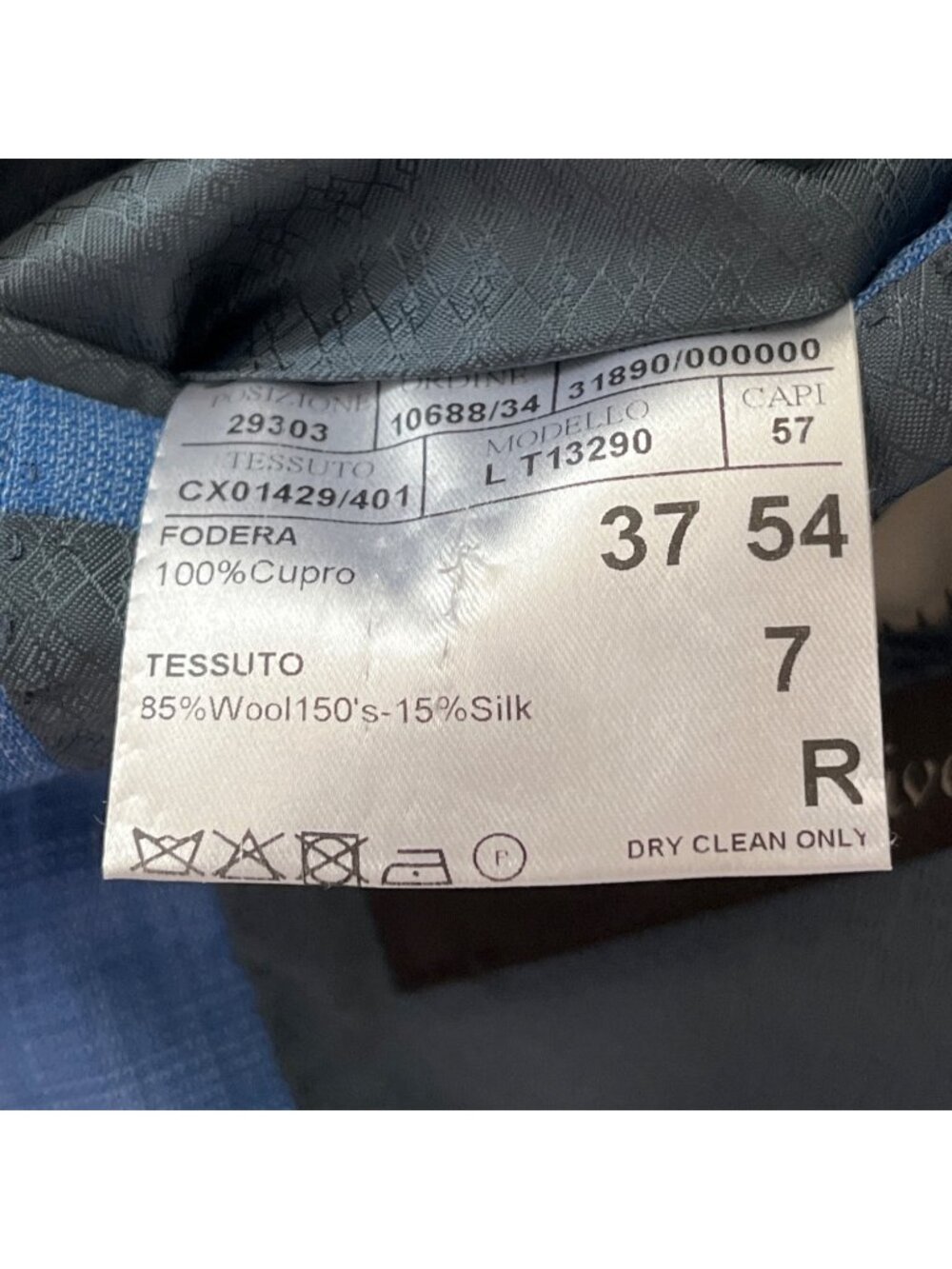 Canali Mens US 44R Exclusive Sport Jacket Blue Windowpane Wool-Silk Italy Blazer - Picture 5 of 10